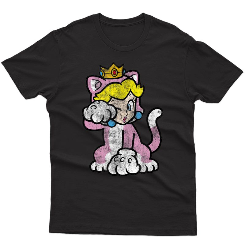 Super Mario 3d Bowser's Fury Princess Peach Cat Portrait T-shirt