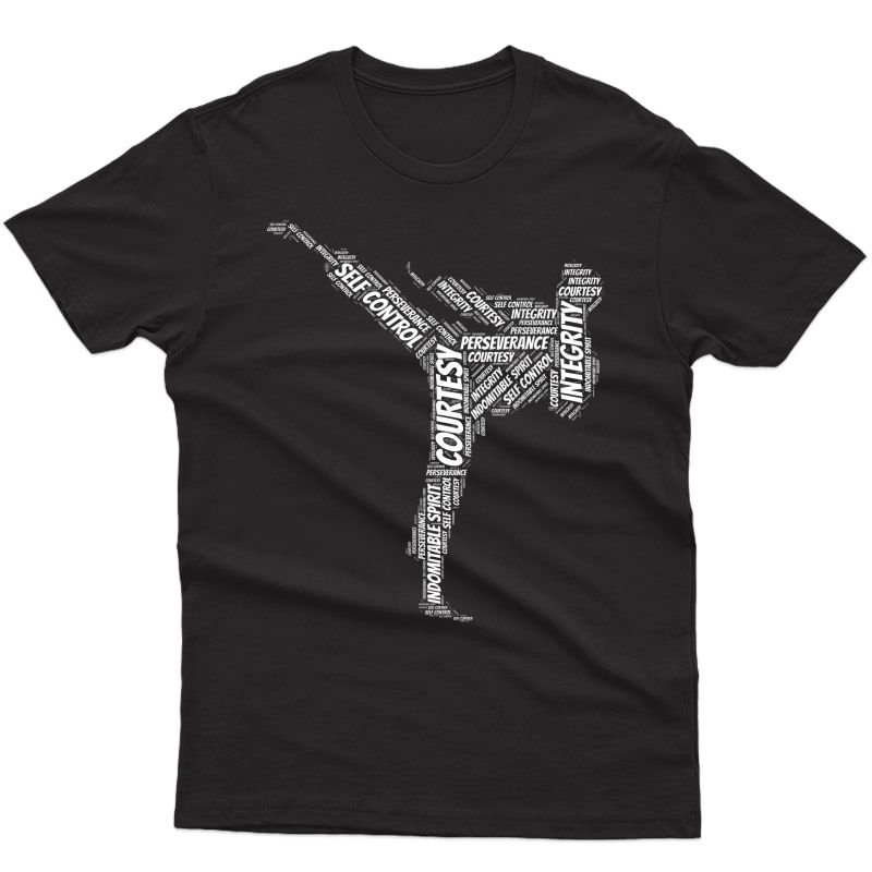 Taekwondo Fighter 5 Tenets Of Tkd Martial Arts T-shirt