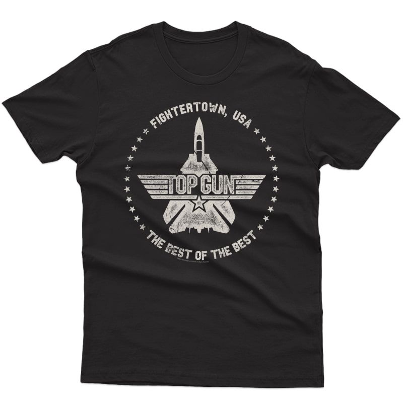 Top Gun Fightertown Usa Circle 1 Color Distressed T-shirt