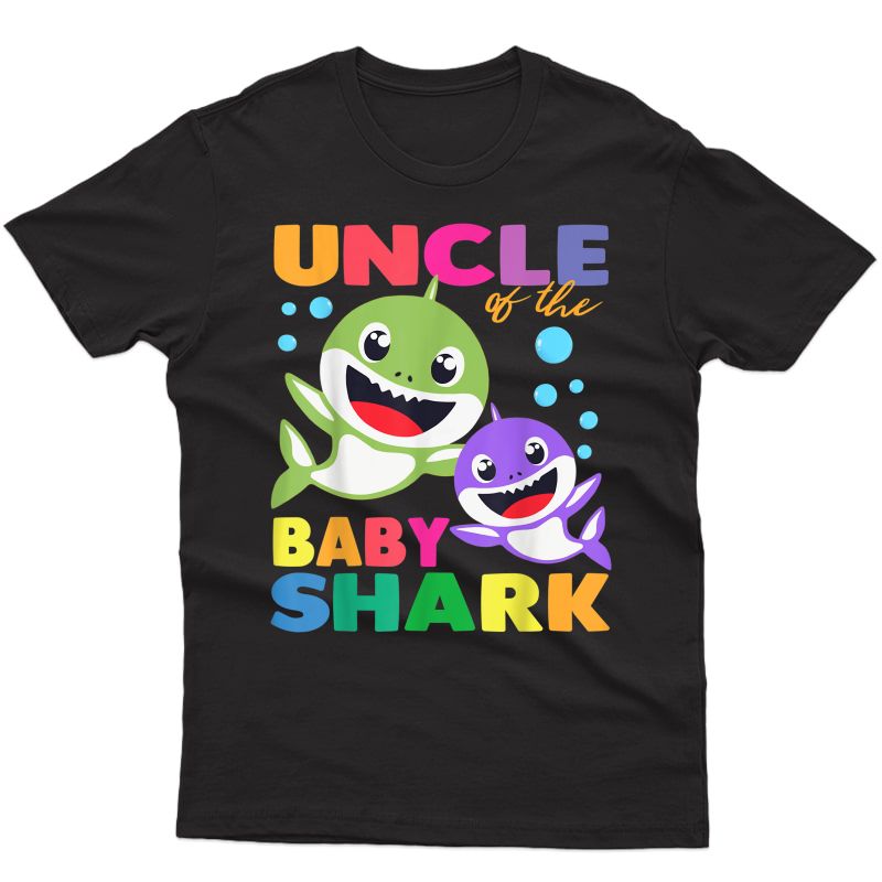 Uncle Of The Baby Shark Birthday Uncle Shark Shirt T-shirt