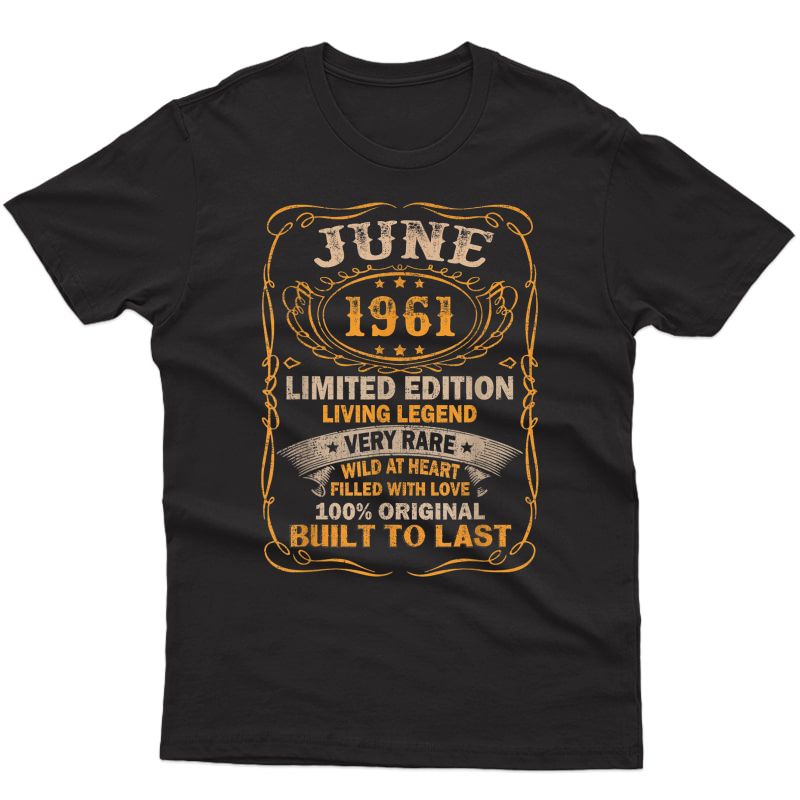 Vintage 60 Years Old June 1961 60th Birthday Gift Idea T-shirt