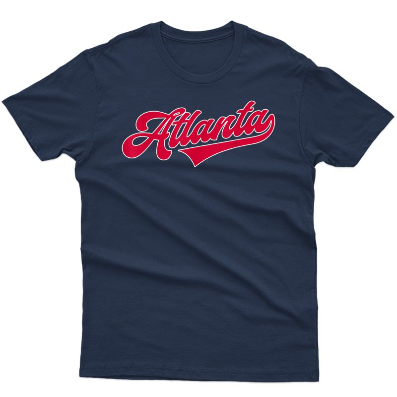 Vintage Atlanta Baseball Script Atl Game Day Brave Gift T-shirt