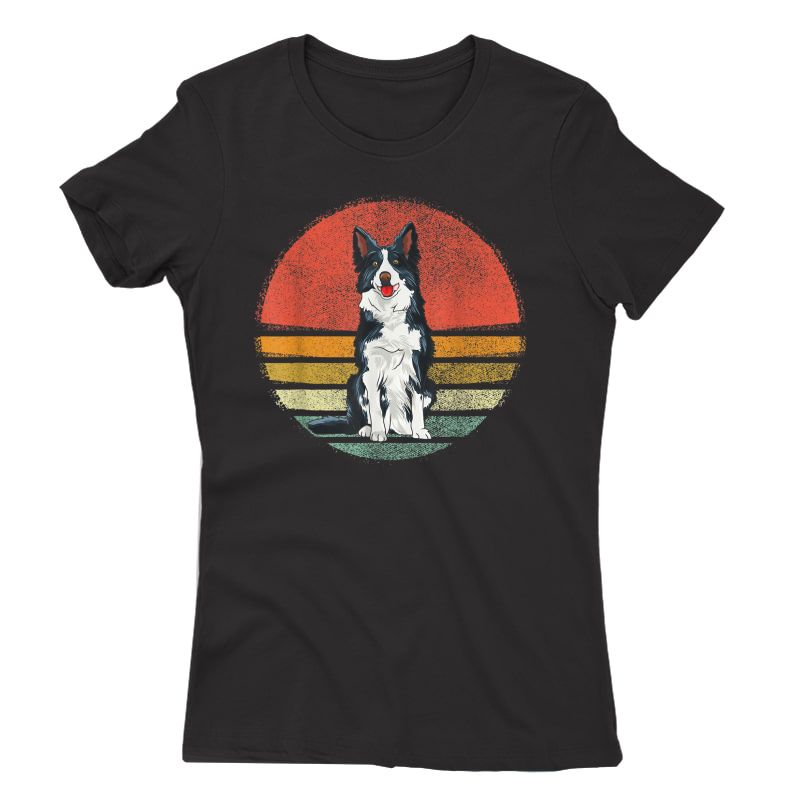 Vintage Border Collie Dog Retro Border Collie Lover T-shirt