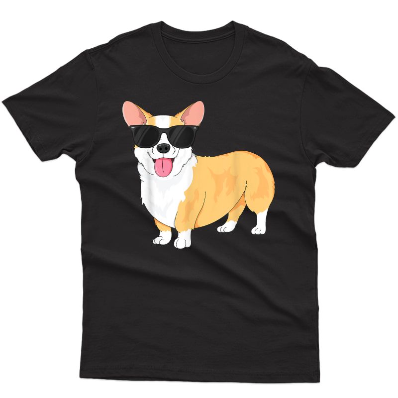 Vintage Cool Corgi T-shirt For Dog Sunglasses T-shirt
