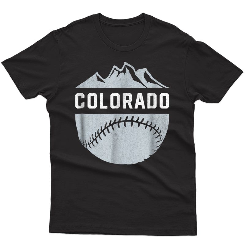 Vintage Denver Colorado Wilderness Skyline Baseball T-shirt
