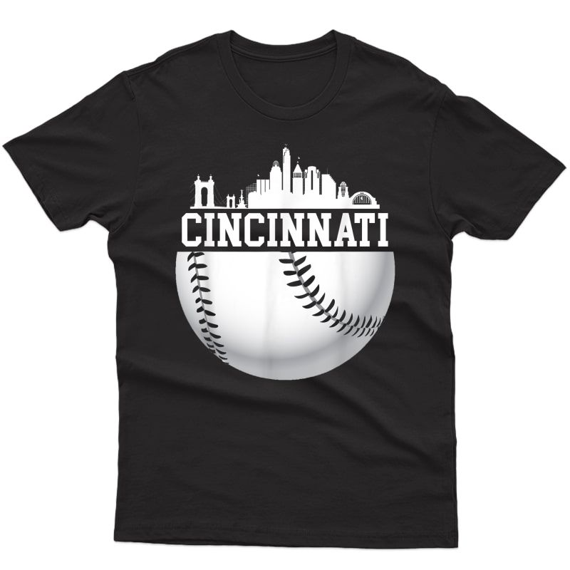 Vintage Downtown Cincinnati Shirt Baseball Retro Ohio State