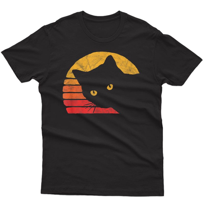 Vintage Eighties Style Cat Retro Distressed Design T-shirt