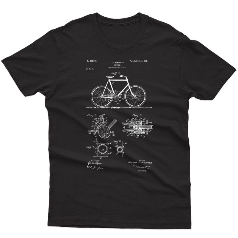 Vintage Patent Print 1900 Bicycle Cycling Gift T-shirt