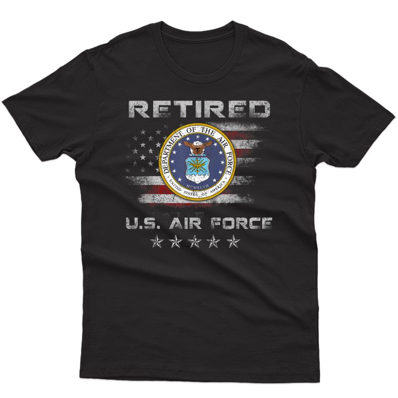 Vintage Retired Us Air Force Veteran T-shirt Patriotic Gift T-shirt