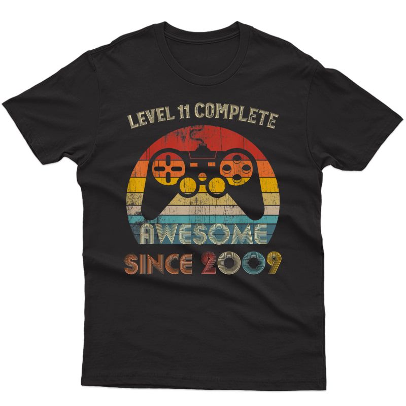 Vintage Retro 11th Birthday 11 Years Old Boy Gamer T-shirt