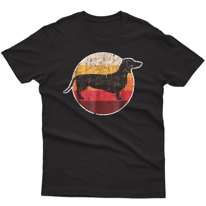 Vintage Retro Dachshund Weiner Dog T Shirt Mother Dad Gift