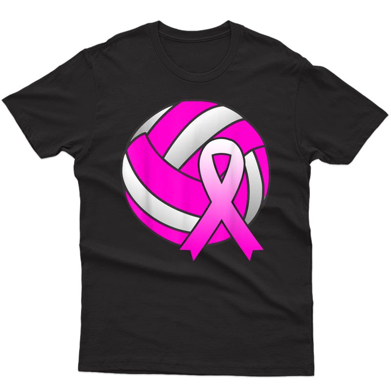 Volleyball Pink Ribbon Breast Cancer Awareness Shirt T-shirt