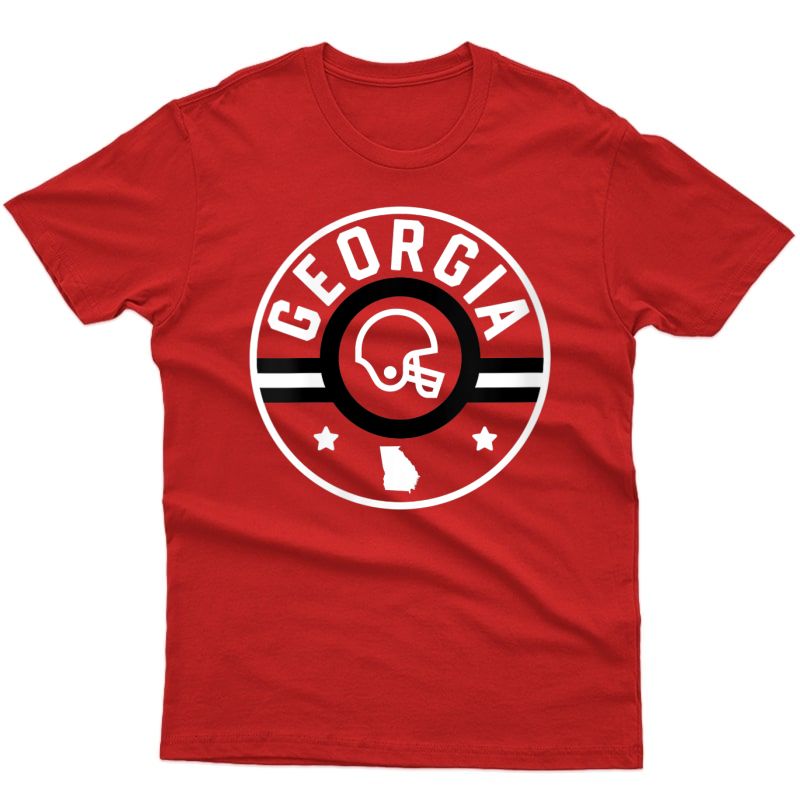  Georgia Football Stars And Stripes Ga State Outline T-shirt