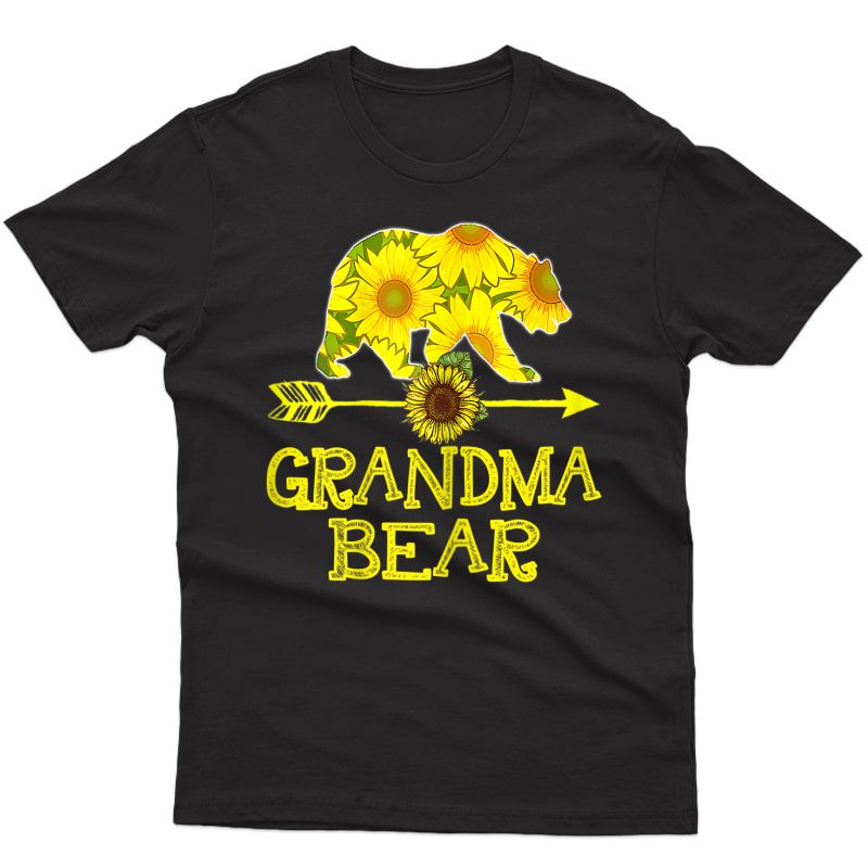  Grandma Bear Sunflower Mother Father Family T-shirt