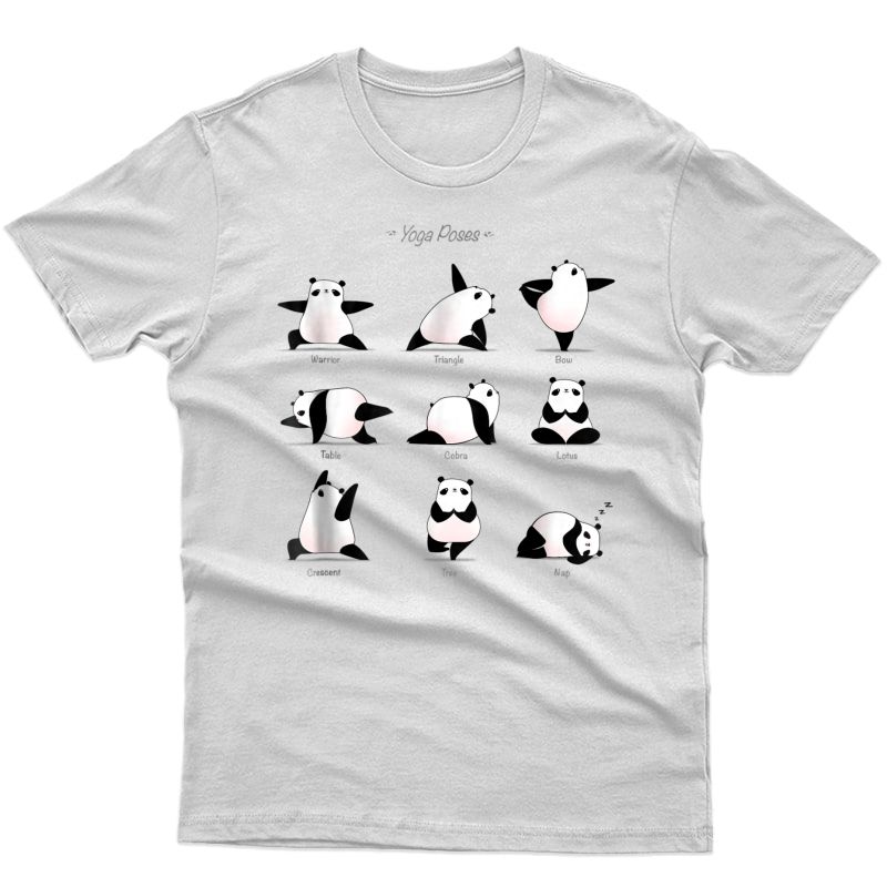 Yoga Panda Funny Poses Tshirt | Cool Exercises Gift